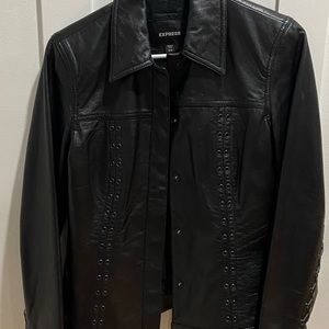 Express black leather jacket size 3/4